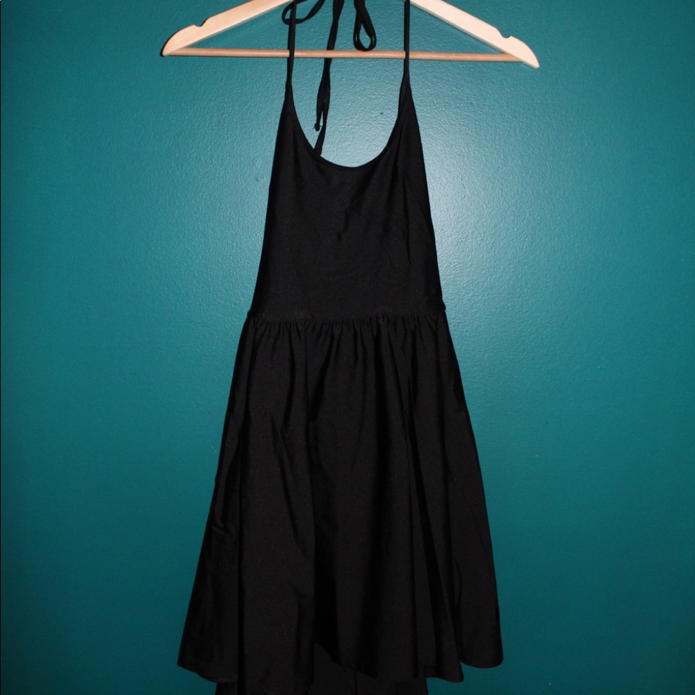 Black Halter Scuba Dress